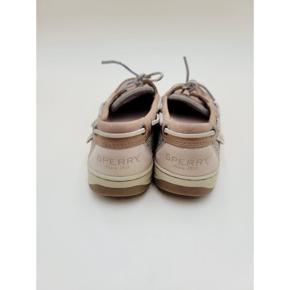 Sperry Angelfish Women's Boat Shoes Size 8 Tan Leather Mesh Loafers 9102047 Used - Picture 3 of 9